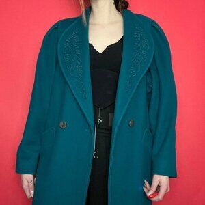 Luba Paris  / Vintage dark teal maxi length winter jacket 🖤💙​​​​​
